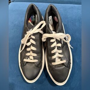 adidas Black Leather Low-Top Sneakers with Cream Laces